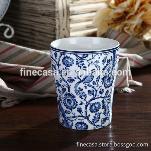Elegant Fine New Bone China Ceramic Pencil Vase of Blue Dream Made in China
